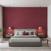 Skye Wool - Cranberry Red By Lee Jofa |  |Solid Texture Upholstery Wool - Bedroom Room Setting