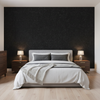 Skye Wool - Jet Black By Lee Jofa |  |Solid Texture Upholstery Wool - Bedroom Room Setting