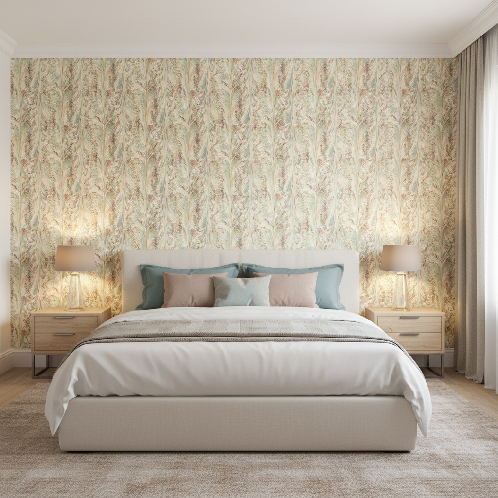 Taplow Print - Juniper/Petal Multi By Lee Jofa | Manor House | Modern Multipurpose Print - Bedroom Room Setting