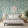 Taplow Print - Marine/Sand Blue By Lee Jofa | Garden Walk | Abstract Multipurpose Print - Bedroom Room Setting