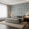 Taplow Print - Navy/Slate Multi By Lee Jofa | Manor House | Modern Multipurpose Print - Bedroom Room Setting