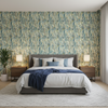 Taplow Print - Peacock/Gold Multi By Lee Jofa | Manor House | Modern Multipurpose Print - Bedroom Room Setting