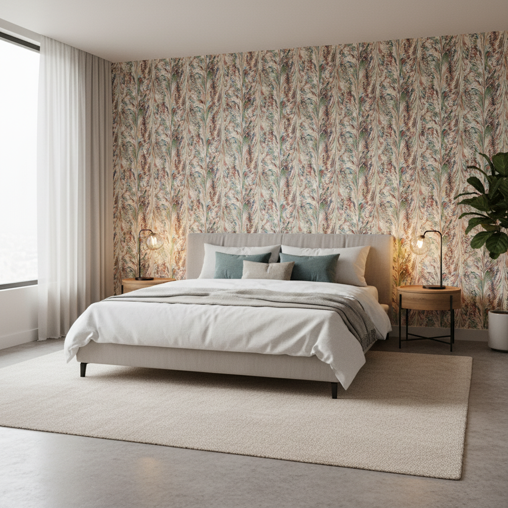 Taplow Print - Spice/Leaf Multi By Lee Jofa | Manor House | Modern Multipurpose Print - Bedroom Room Setting