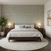 Triana Weave - Denim Dark Blue By Lee Jofa | Triana Weaves |Small Scale Texture Upholstery - Bedroom Room Setting