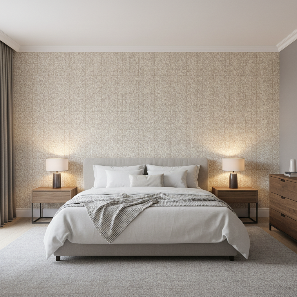 Triana Weave - Pearl Ivory By Lee Jofa | Triana Weaves |Small Scale Texture Upholstery - Bedroom Room Setting