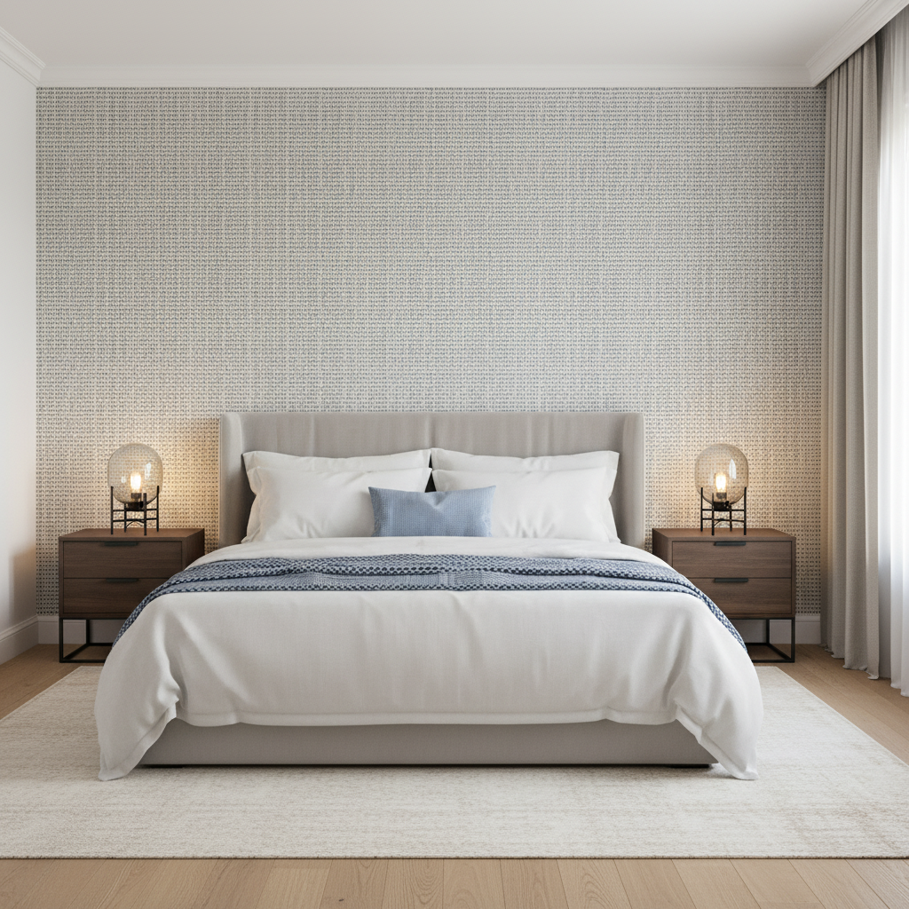 Varona - Marine Dark Blue By Lee Jofa | Westport |Texture Solid Upholstery - Bedroom Room Setting