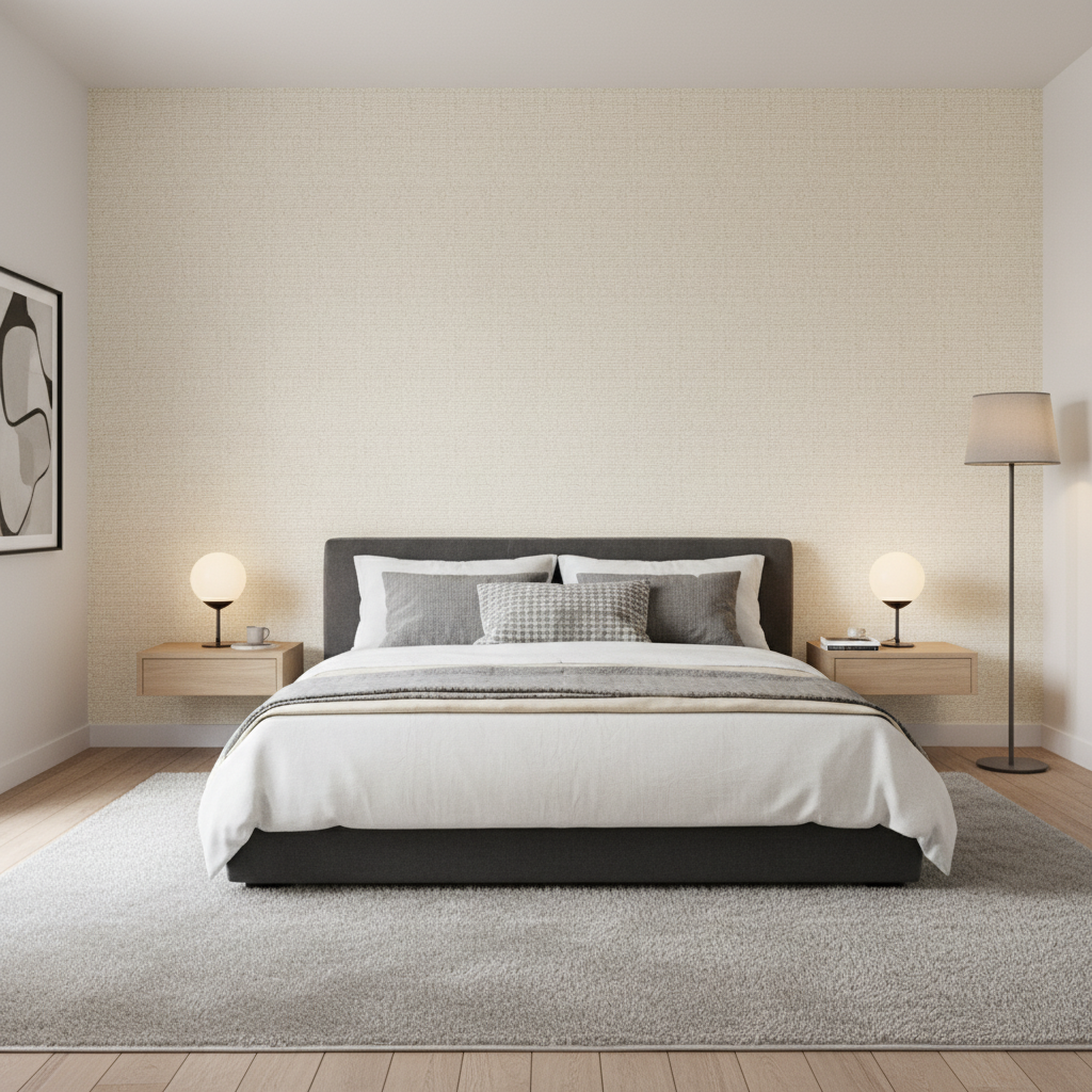 Varona - Natural Beige By Lee Jofa | Westport |Texture Solid Upholstery - Bedroom Room Setting