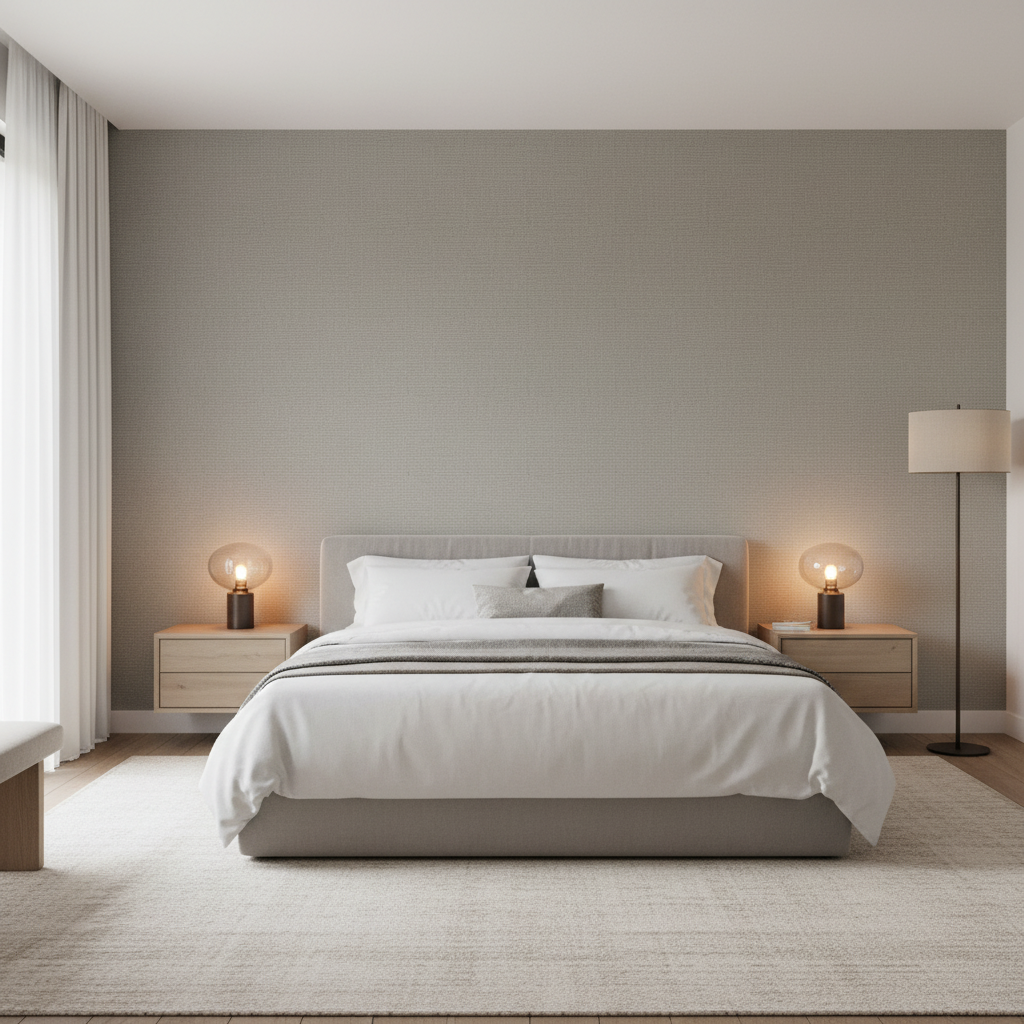 Watermill Linen - Dove Grey By Lee Jofa | Colour Complements Ii |Solid Texture Multipurpose - Bedroom Room Setting