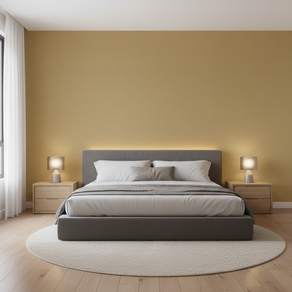 Watermill Linen - Gold Yellow By Lee Jofa | Colour Complements Ii |Solid Texture Multipurpose - Bedroom Room Setting