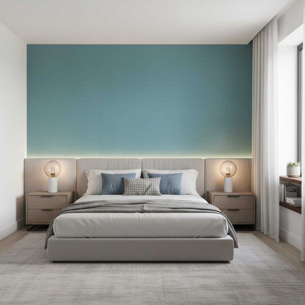 Watermill Linen - Lagoon Light Blue By Lee Jofa | Colour Complements Ii |Solid Texture Multipurpose - Bedroom Room Setting