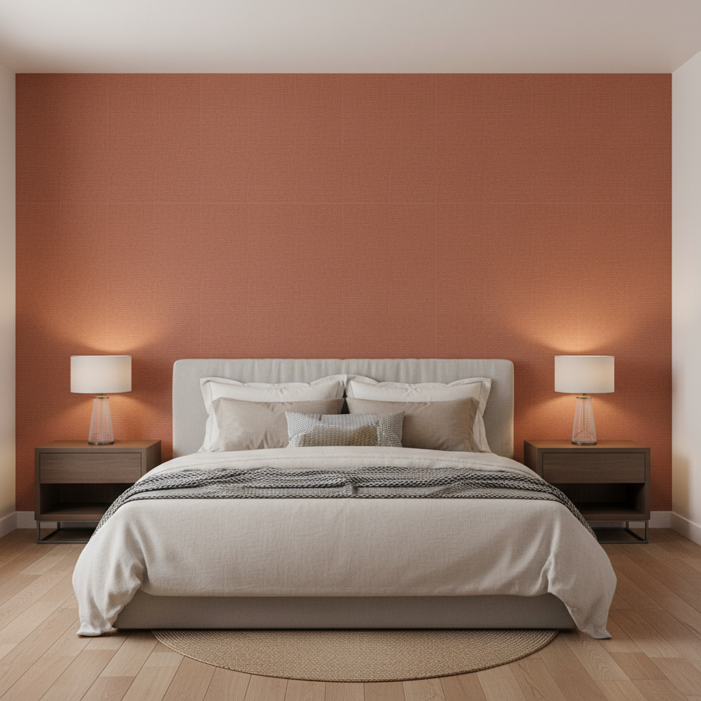 Watermill Linen - Russet Orange By Lee Jofa | Colour Complements Ii |Solid Texture Multipurpose - Bedroom Room Setting