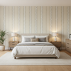 Whitaker Print - Grey/Sand Grey By Lee Jofa | Avondale |Global Stripes Multipurpose Print - Bedroom Room Setting