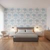 ELEPHANT French Blue | Thibaut Wallcoverings - Bedroom Visualization (AI-generated, may not be to scale. Verify pattern scale with product specifications.)