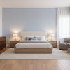 PALAWAN Blue | Thibaut Wallcoverings - Bedroom Visualization (AI-generated, may not be to scale. Verify pattern scale with product specifications.)