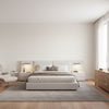 PALAWAN Beige | Thibaut Wallcoverings - Bedroom Visualization (AI-generated, may not be to scale. Verify pattern scale with product specifications.)