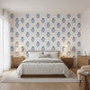 TYBEE BUD Lavender and Blue | Thibaut Wallcoverings - Bedroom Visualization (AI-generated, may not be to scale. Verify pattern scale with product specifications.)
