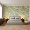 DELRAY Sage | Thibaut Wallcoverings - Bedroom Visualization (AI-generated, may not be to scale. Verify pattern scale with product specifications.)