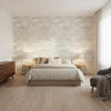 DELRAY Pearl | Thibaut Wallcoverings - Bedroom Visualization (AI-generated, may not be to scale. Verify pattern scale with product specifications.)