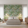 PROTEA Light Blue | Thibaut Wallcoverings - Bedroom Visualization (AI-generated, may not be to scale. Verify pattern scale with product specifications.)