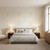 SIESTA KEY Beige | Thibaut Wallcoverings - Bedroom Visualization (AI-generated, may not be to scale. Verify pattern scale with product specifications.)