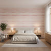 Equinox Pink and Yellow | Thibaut Wallcoverings - Bedroom Visualization (AI-generated, may not be to scale. Verify pattern scale with product specifications.)