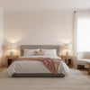 Pergola Blush | Thibaut Wallcoverings - Bedroom Visualization (AI-generated, may not be to scale. Verify pattern scale with product specifications.)