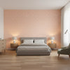 Pergola Orange | Thibaut Wallcoverings - Bedroom Visualization (AI-generated, may not be to scale. Verify pattern scale with product specifications.)