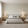 Twilight Taupe | Thibaut Wallcoverings - Bedroom Visualization (AI-generated, may not be to scale. Verify pattern scale with product specifications.)