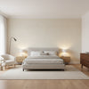 Twilight Beige | Thibaut Wallcoverings - Bedroom Visualization (AI-generated, may not be to scale. Verify pattern scale with product specifications.)