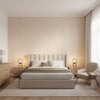 Twilight Blush | Thibaut Wallcoverings - Bedroom Visualization (AI-generated, may not be to scale. Verify pattern scale with product specifications.)