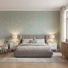 Twilight Teal | Thibaut Wallcoverings - Bedroom Visualization (AI-generated, may not be to scale. Verify pattern scale with product specifications.)