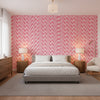 Ginger Pink | Thibaut Wallcoverings - Bedroom Visualization (AI-generated, may not be to scale. Verify pattern scale with product specifications.)
