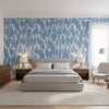 Maverick Blue | Thibaut Wallcoverings - Bedroom Visualization (AI-generated, may not be to scale. Verify pattern scale with product specifications.)