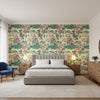 Mystic Garden Cream | Thibaut Wallcoverings - Bedroom Visualization (AI-generated, may not be to scale. Verify pattern scale with product specifications.)
