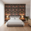 Lewis Brown | Thibaut Wallcoverings - Bedroom Visualization (AI-generated, may not be to scale. Verify pattern scale with product specifications.)