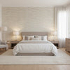 Moab Weave Neutral | Thibaut Wallcoverings - Bedroom Visualization (AI-generated, may not be to scale. Verify pattern scale with product specifications.)