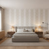 Braid Cream | Thibaut Wallcoverings - Bedroom Visualization (AI-generated, may not be to scale. Verify pattern scale with product specifications.)