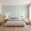 Braid Robin's Egg | Thibaut Wallcoverings - Bedroom Visualization (AI-generated, may not be to scale. Verify pattern scale with product specifications.)