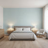 Arthur's Tweed Spa Blue | Thibaut Wallcoverings - Bedroom Visualization (AI-generated, may not be to scale. Verify pattern scale with product specifications.)