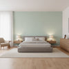Cape May Weave Sage | Thibaut Wallcoverings - Bedroom Visualization (AI-generated, may not be to scale. Verify pattern scale with product specifications.)