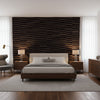 Encinitas Black | Thibaut Wallcoverings - Bedroom Visualization (AI-generated, may not be to scale. Verify pattern scale with product specifications.)