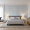 Hidden Hills Slate | Thibaut Wallcoverings - Bedroom Visualization (AI-generated, may not be to scale. Verify pattern scale with product specifications.)