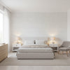 Savanna Grey | Thibaut Wallcoverings - Bedroom Visualization (AI-generated, may not be to scale. Verify pattern scale with product specifications.)