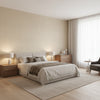 Fine Harvest Caramel | Thibaut Wallcoverings - Bedroom Visualization (AI-generated, may not be to scale. Verify pattern scale with product specifications.)