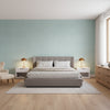 Fine Harvest Teal | Thibaut Wallcoverings - Bedroom Visualization (AI-generated, may not be to scale. Verify pattern scale with product specifications.)