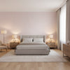 Fine Harvest Lavender | Thibaut Wallcoverings - Bedroom Visualization (AI-generated, may not be to scale. Verify pattern scale with product specifications.)