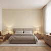 Fine Harvest Beige | Thibaut Wallcoverings - Bedroom Visualization (AI-generated, may not be to scale. Verify pattern scale with product specifications.)