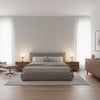 Fine Harvest Sterling | Thibaut Wallcoverings - Bedroom Visualization (AI-generated, may not be to scale. Verify pattern scale with product specifications.)