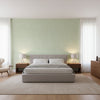 Fine Harvest Mint | Thibaut Wallcoverings - Bedroom Visualization (AI-generated, may not be to scale. Verify pattern scale with product specifications.)