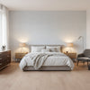 Fine Harvest Sky Blue | Thibaut Wallcoverings - Bedroom Visualization (AI-generated, may not be to scale. Verify pattern scale with product specifications.)